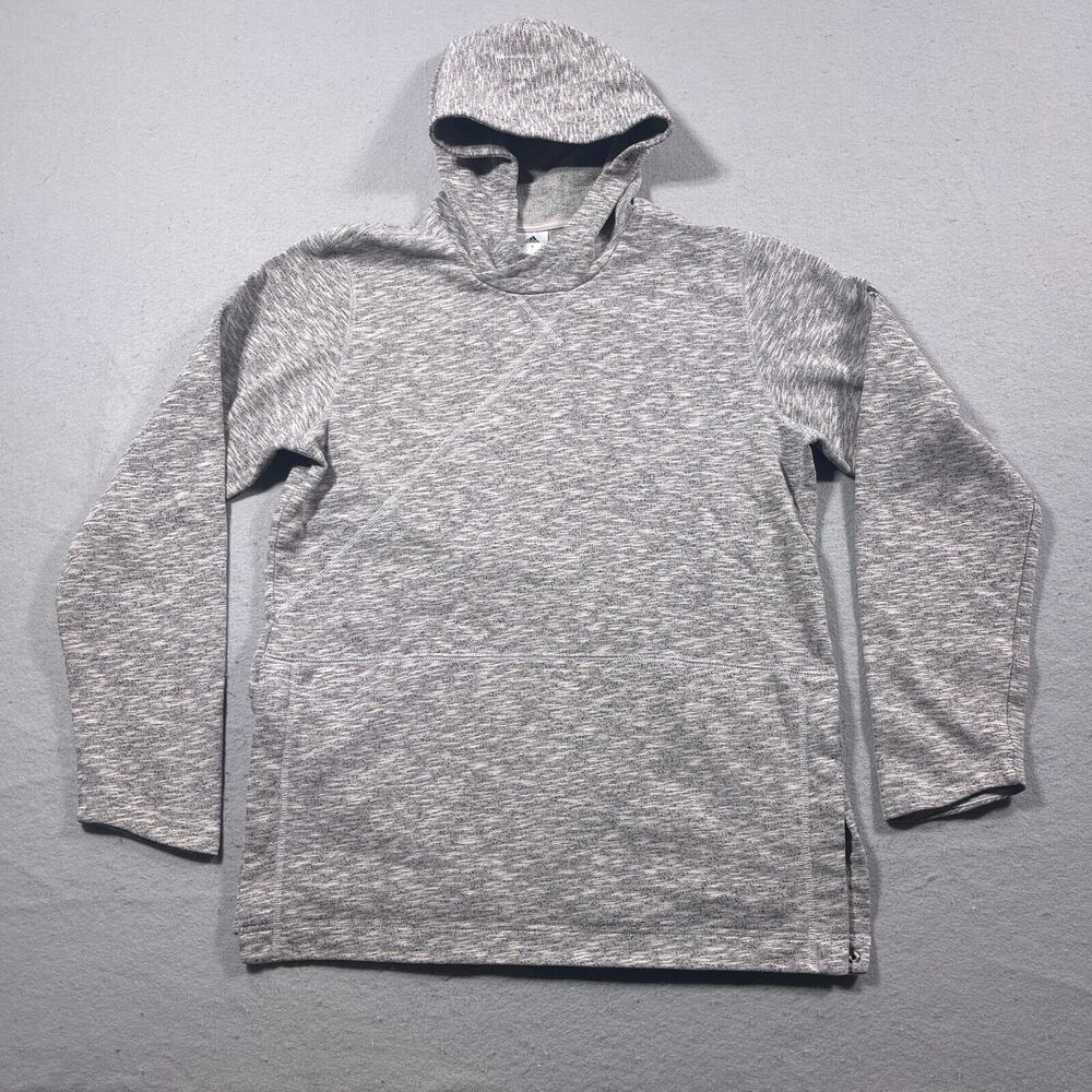Adidas Hoodie Men Large Heather‎ Gray Originals Side Snap Pullover Sweatshirt